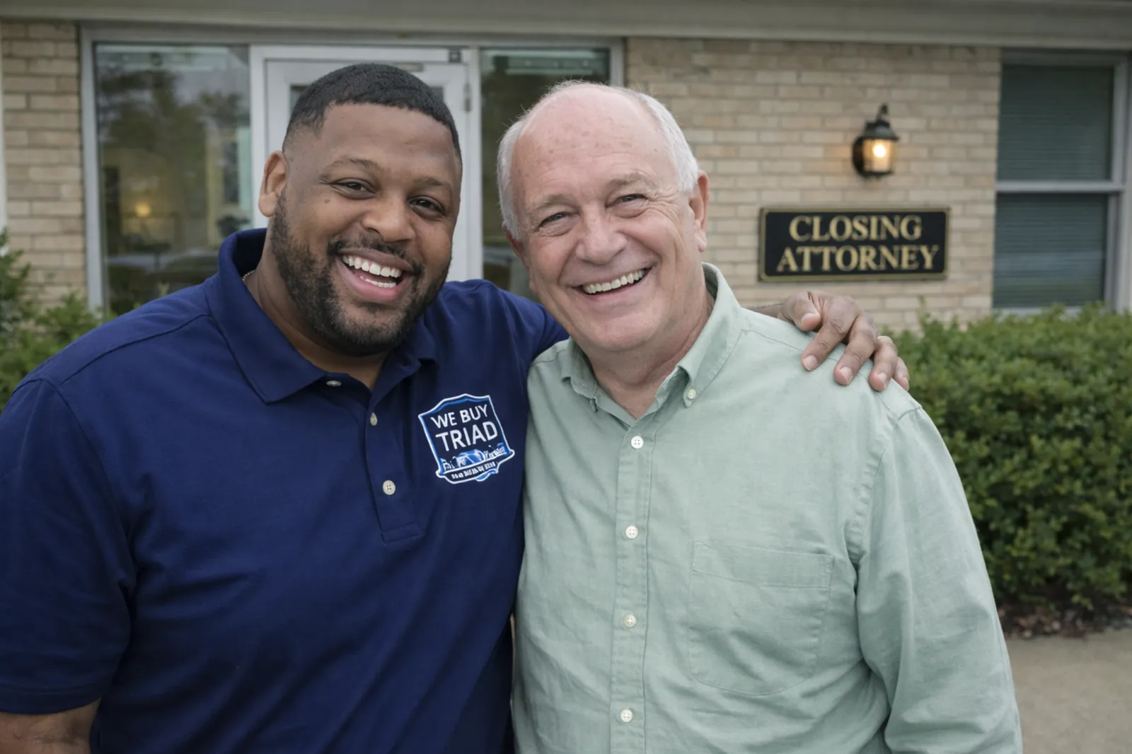 We Buy Triad team working with documents at the table